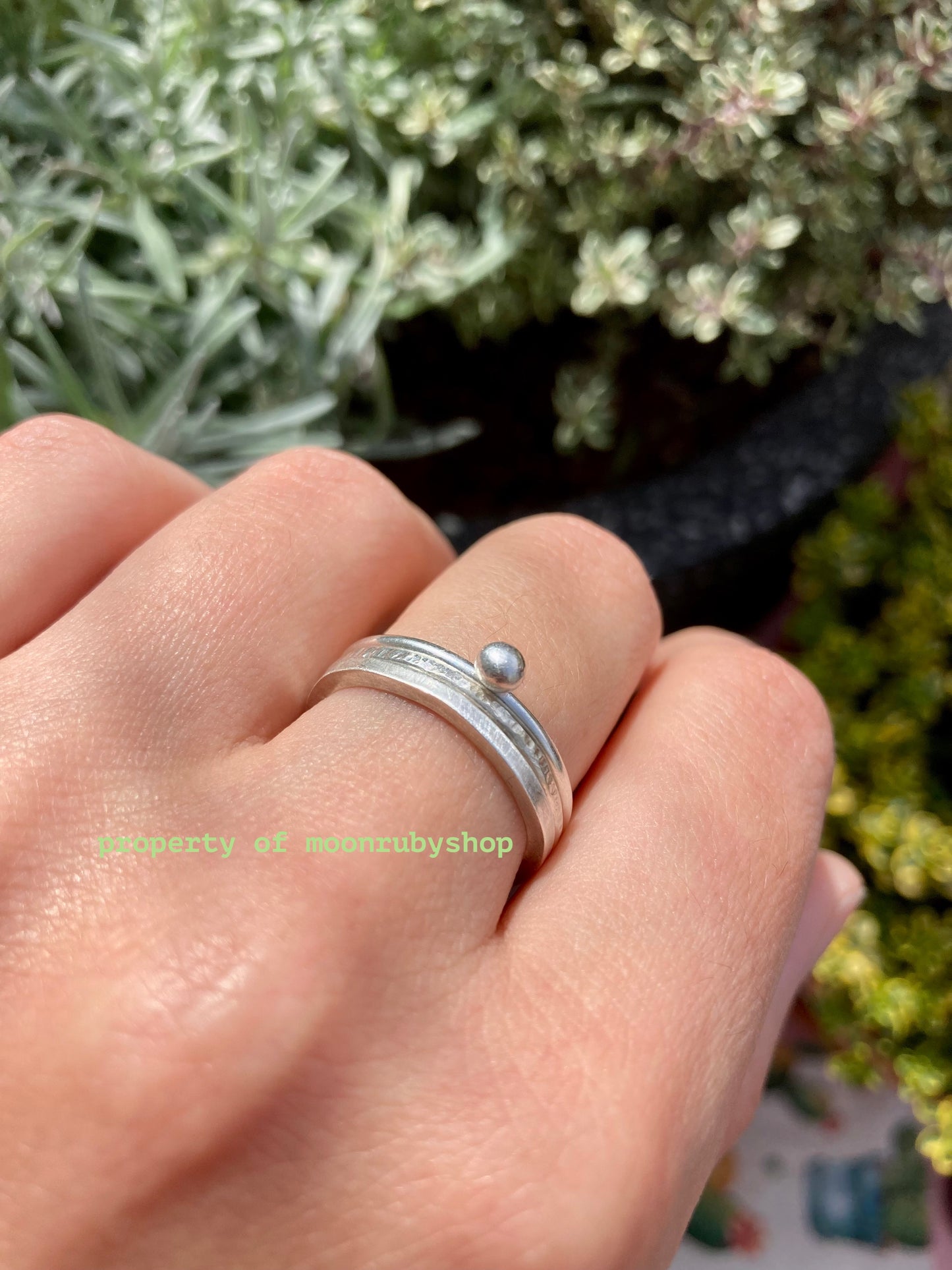 3 Handmade Hammered Silver Rings Set – Thin, Textured, Stackable with Unique Designs