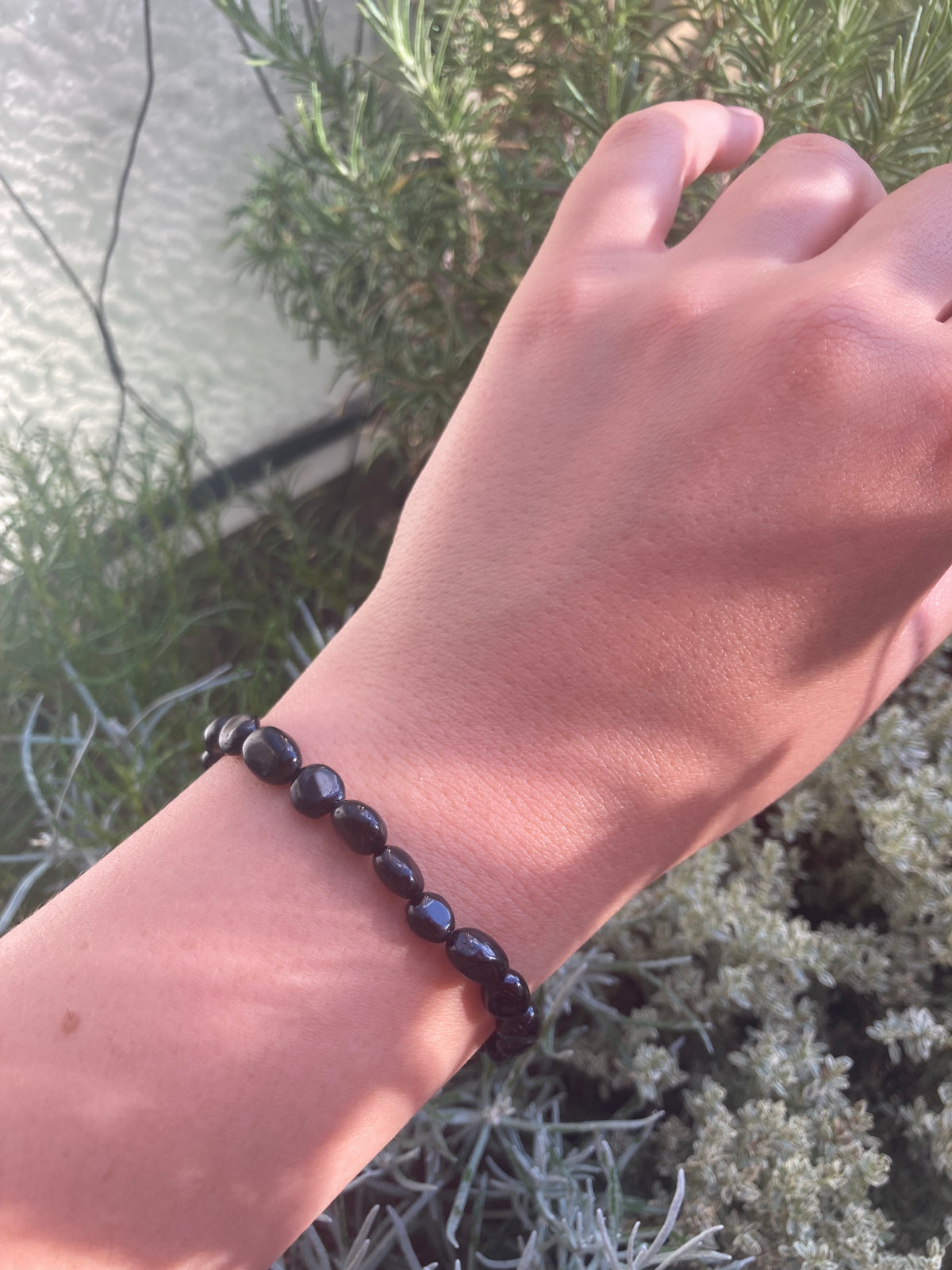 Minimalist Unisex Natural Black Tourmaline Bracelet