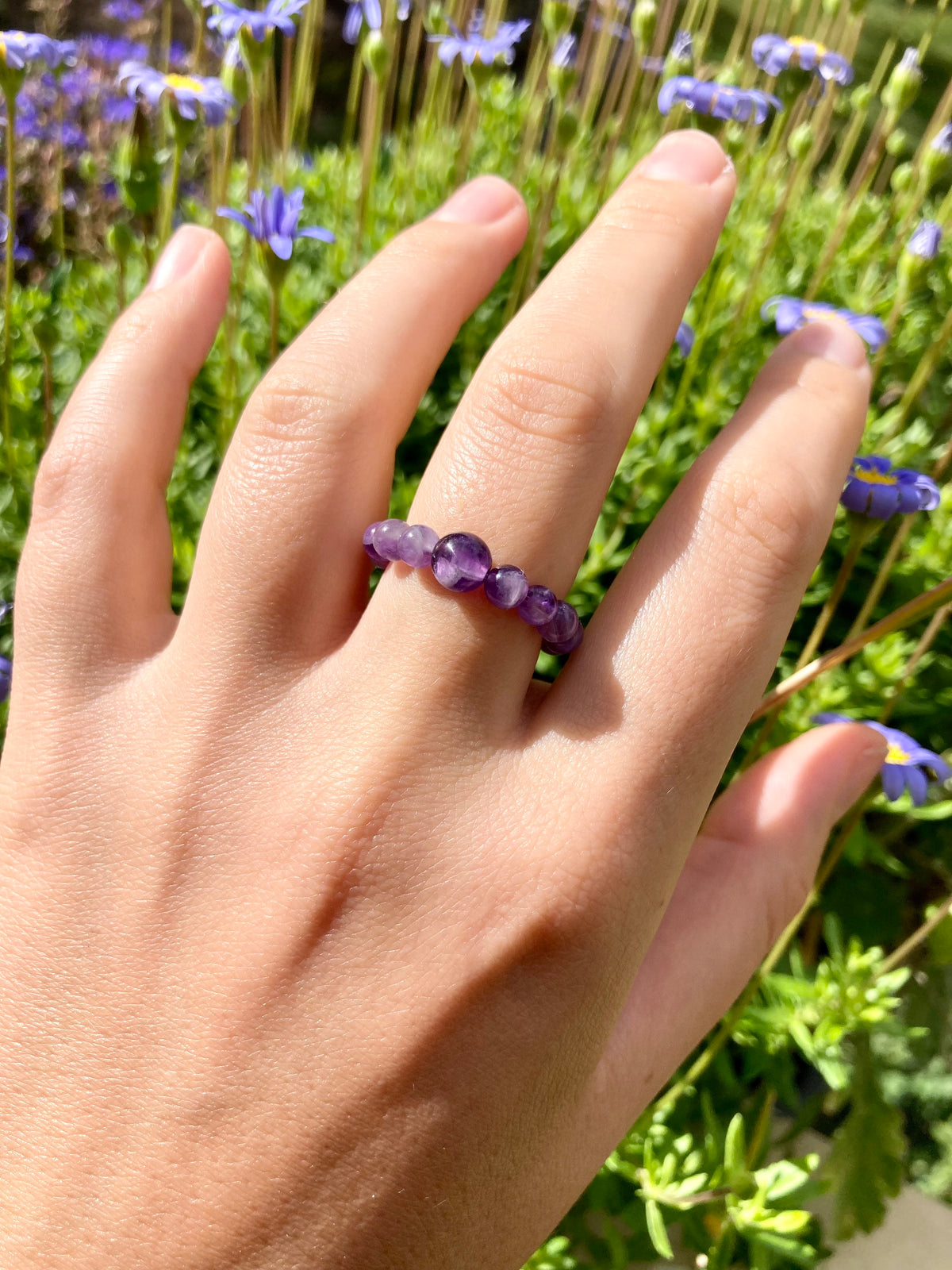 Elastischer Juicy Carneol Fidget Ring aus natürlichen Edelsteinperlen für Gelassenheit