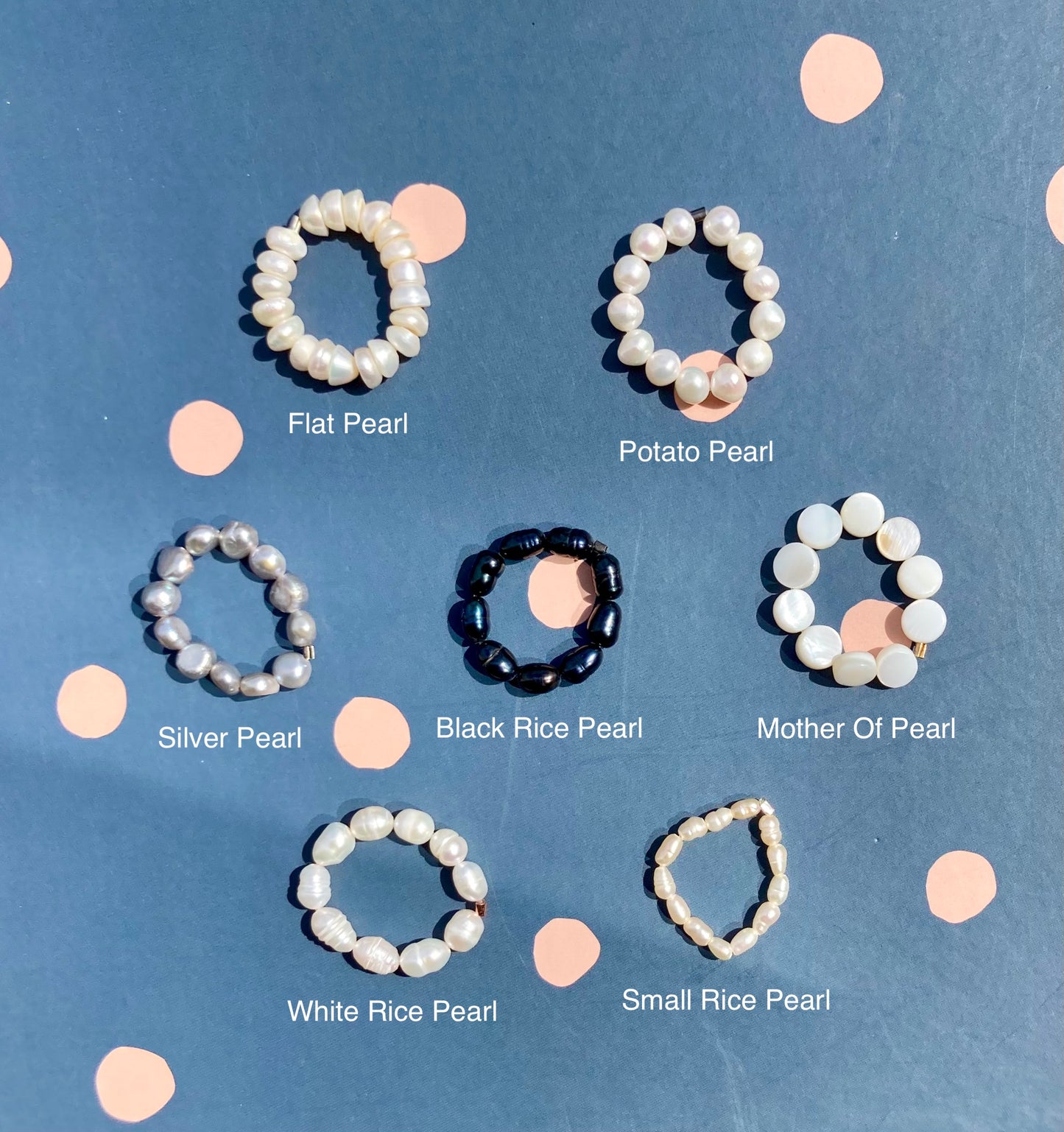 Elastic Fidget Ring with Natural Freshwater Pearls