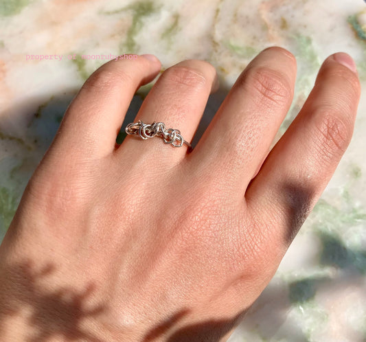 Handmade Solid Silver Ring with Silver Chain