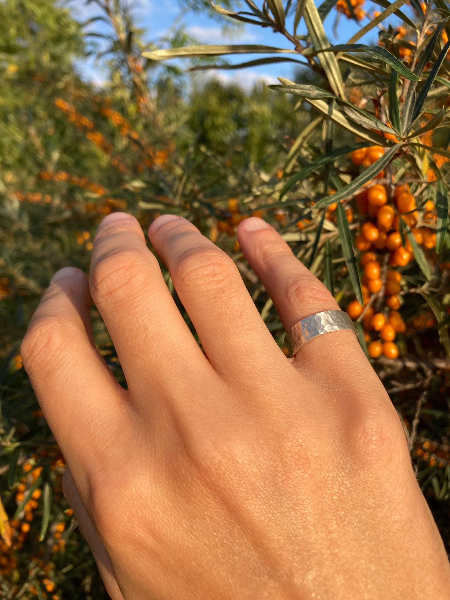 Chunky Hammered Silver Unisex Ring - Handmade Artisan Jewelry