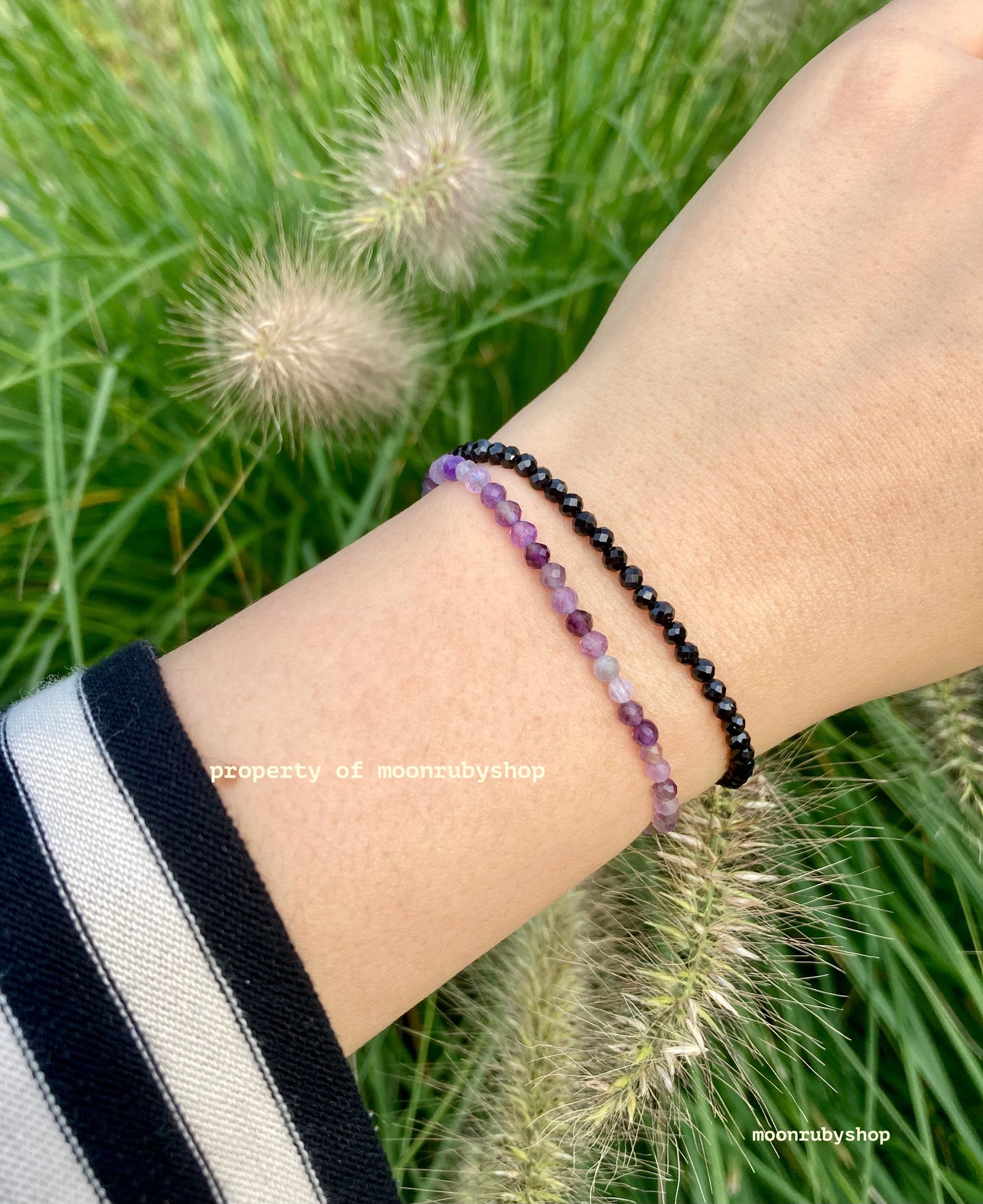 Elastic Meditation Fidget Bracelet Made of Faceted Natural Gemstone Beads (Citrine, Tiger Eye, Moonstone and more)