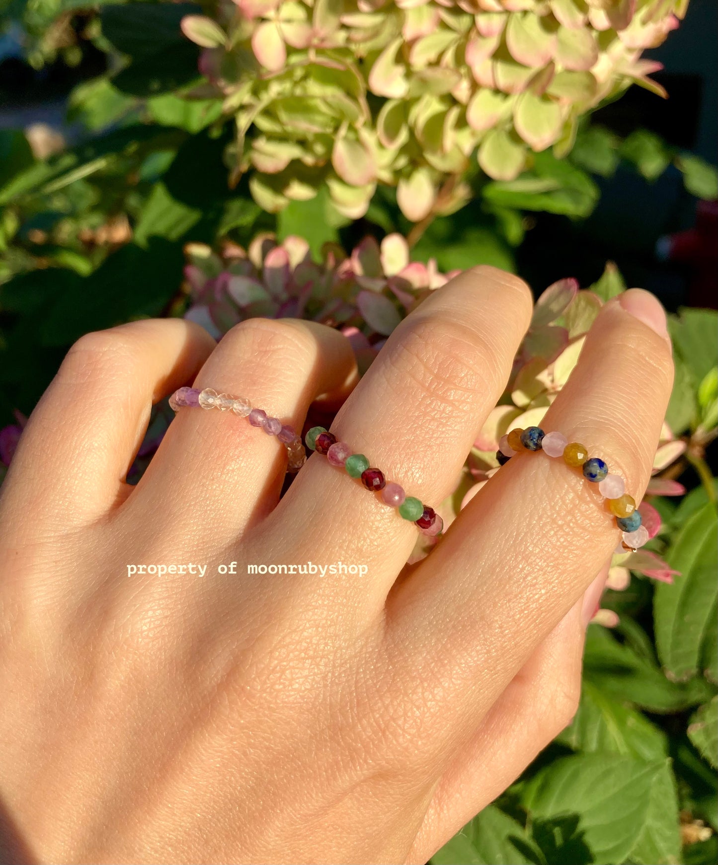 Natural Gemstone Bead Fidget Rings in Special Spirit Combination Mix for Love, Luck, Confidence, and More
