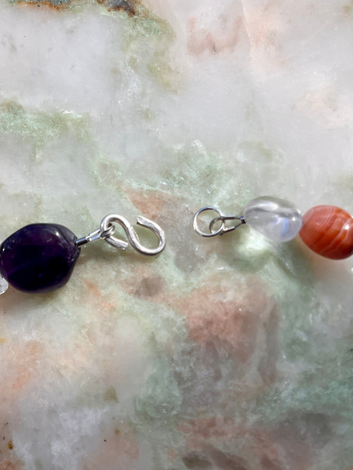 Chunky Gemstone Mix Chocker Necklace With Handmade 925 Silver Details