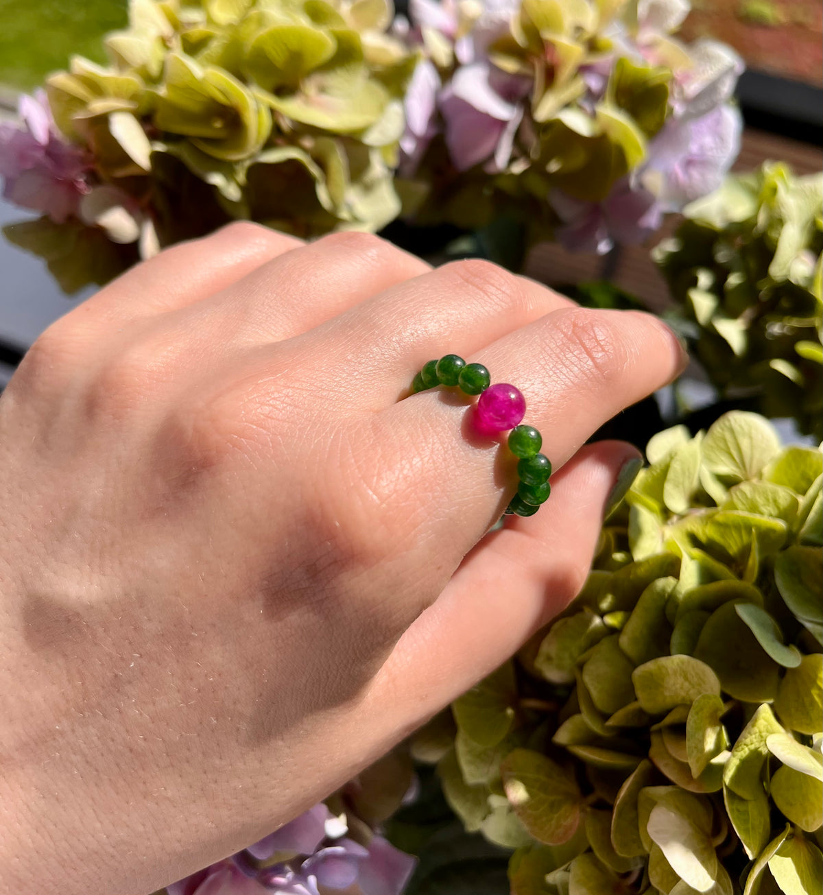 Chunky Gemstone Beads Fidget Rings in Pretty Color Combos