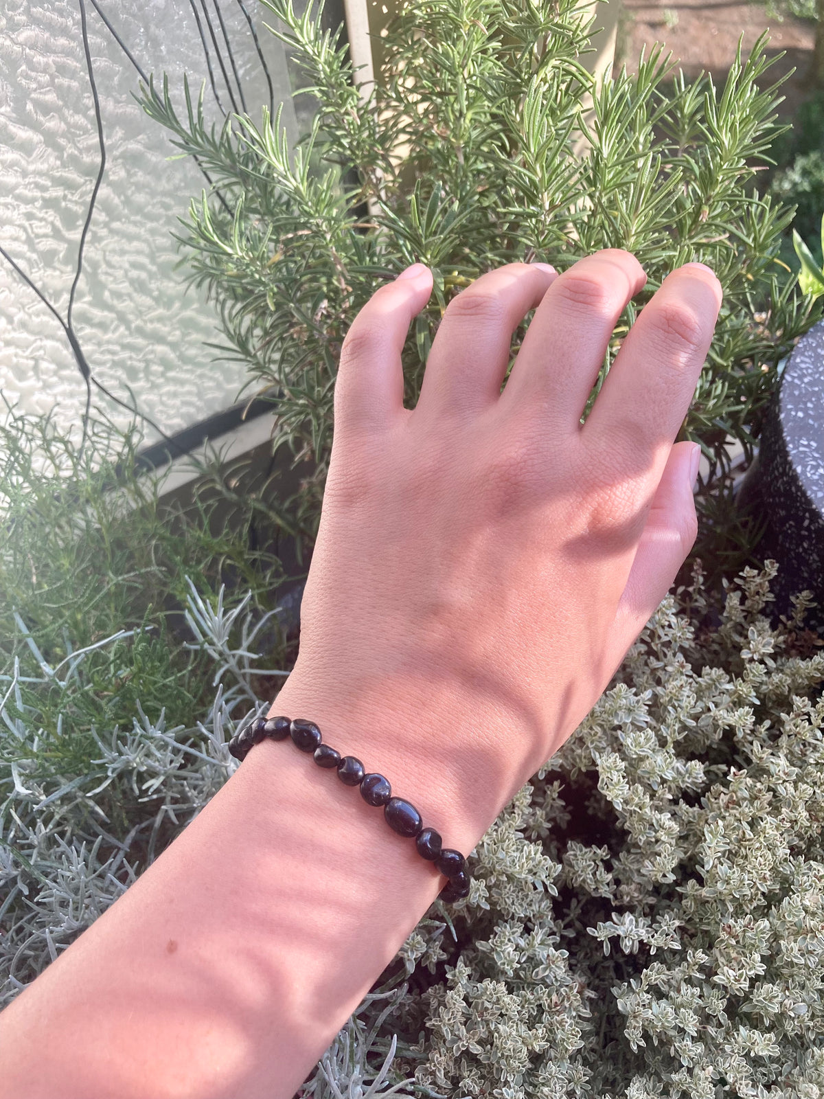 Minimalist Unisex Natural Black Tourmaline Bracelet
