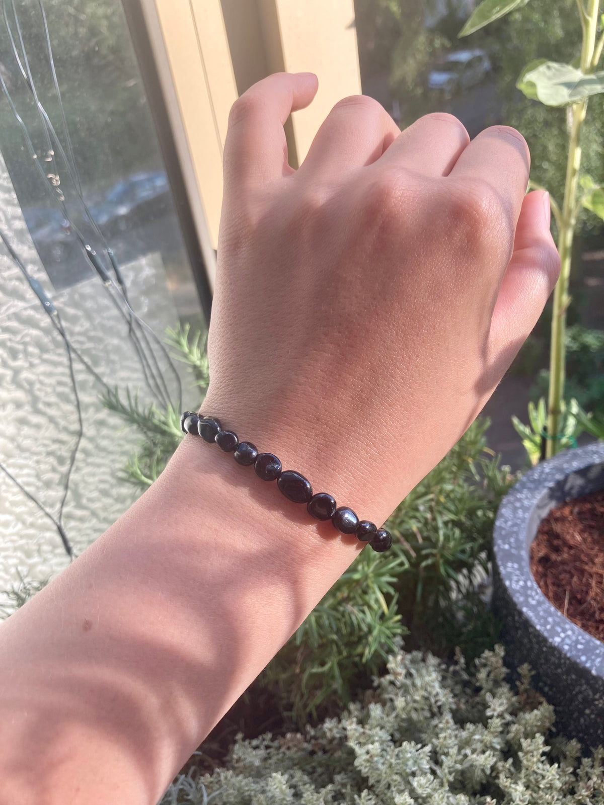 Minimalist Unisex Natural Black Tourmaline Bracelet