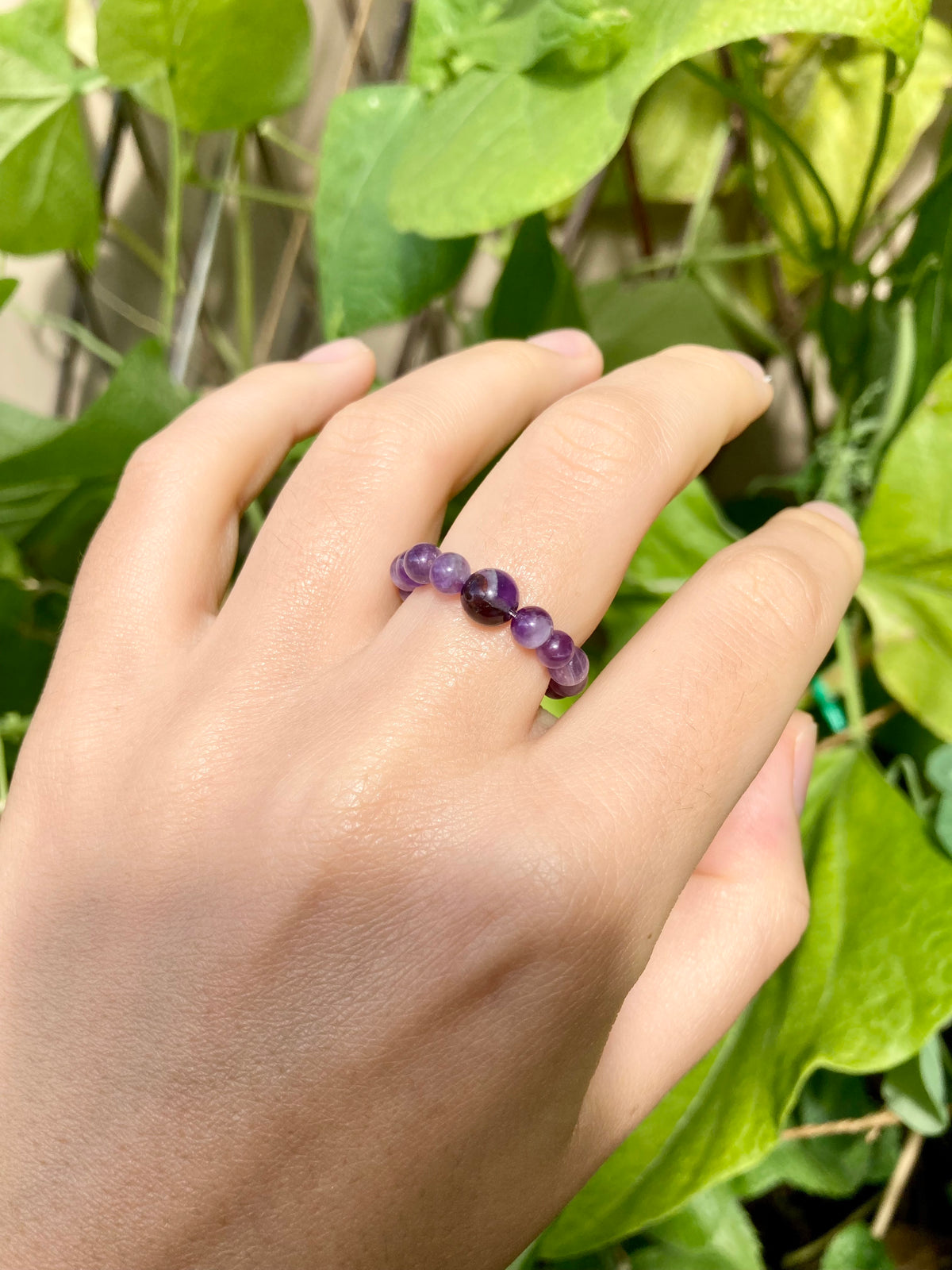 Elastischer Juicy Carneol Fidget Ring aus natürlichen Edelsteinperlen für Gelassenheit