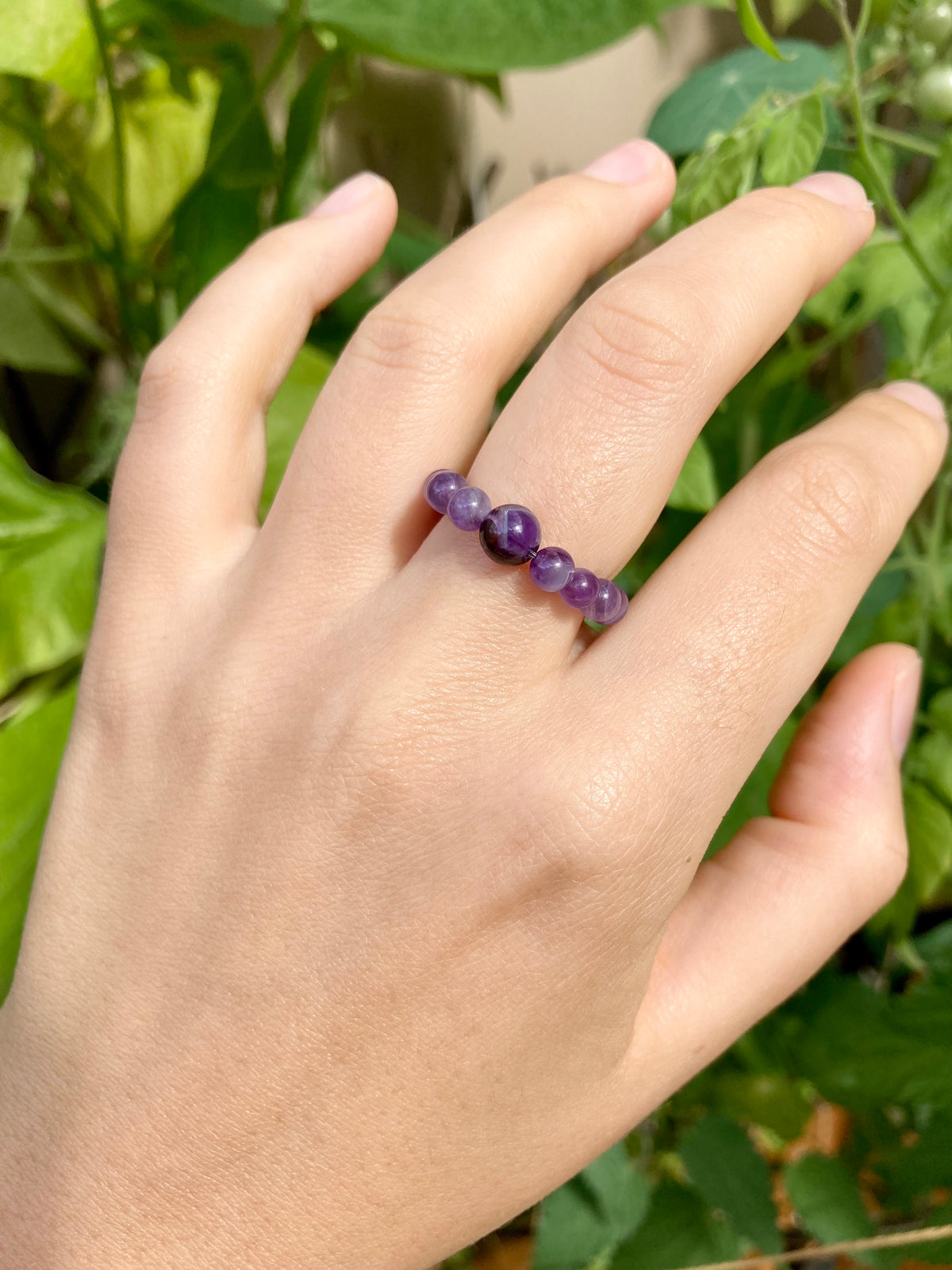 Elastischer Juicy Carneol Fidget Ring aus natürlichen Edelsteinperlen für Gelassenheit