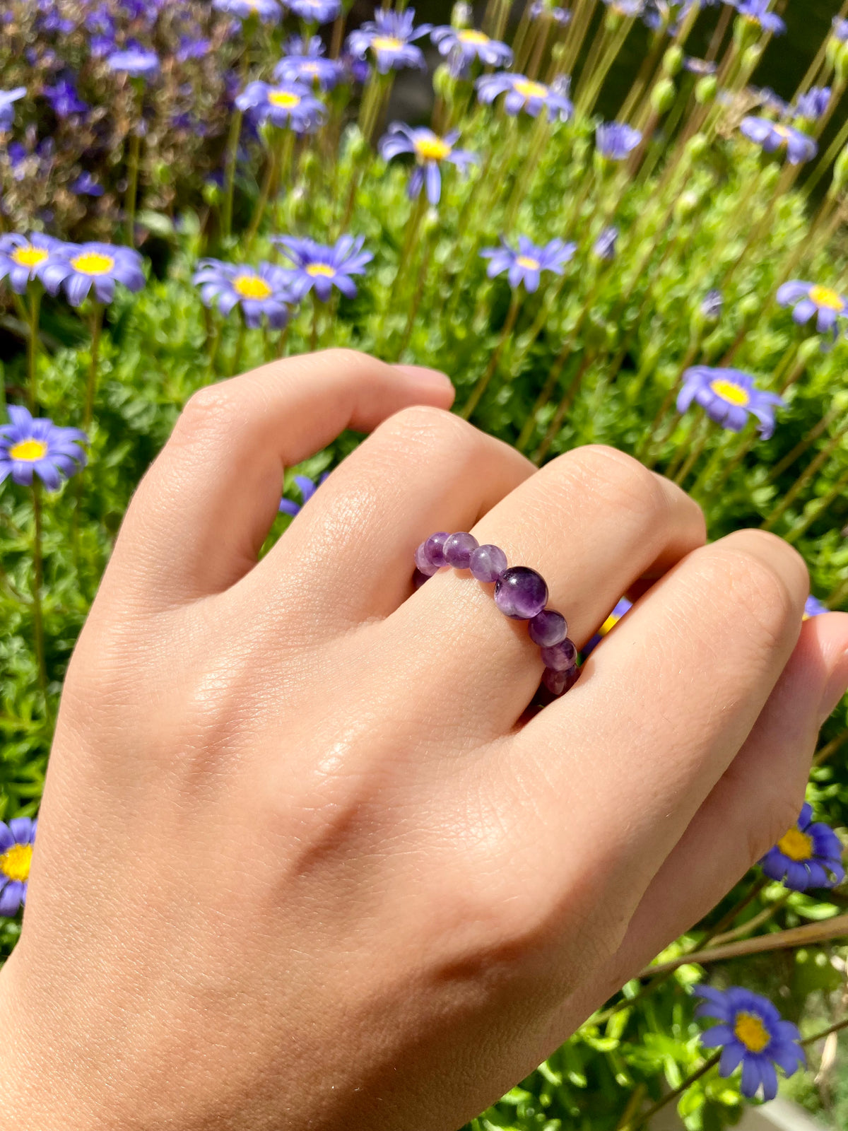 Elastischer Juicy Carneol Fidget Ring aus natürlichen Edelsteinperlen für Gelassenheit