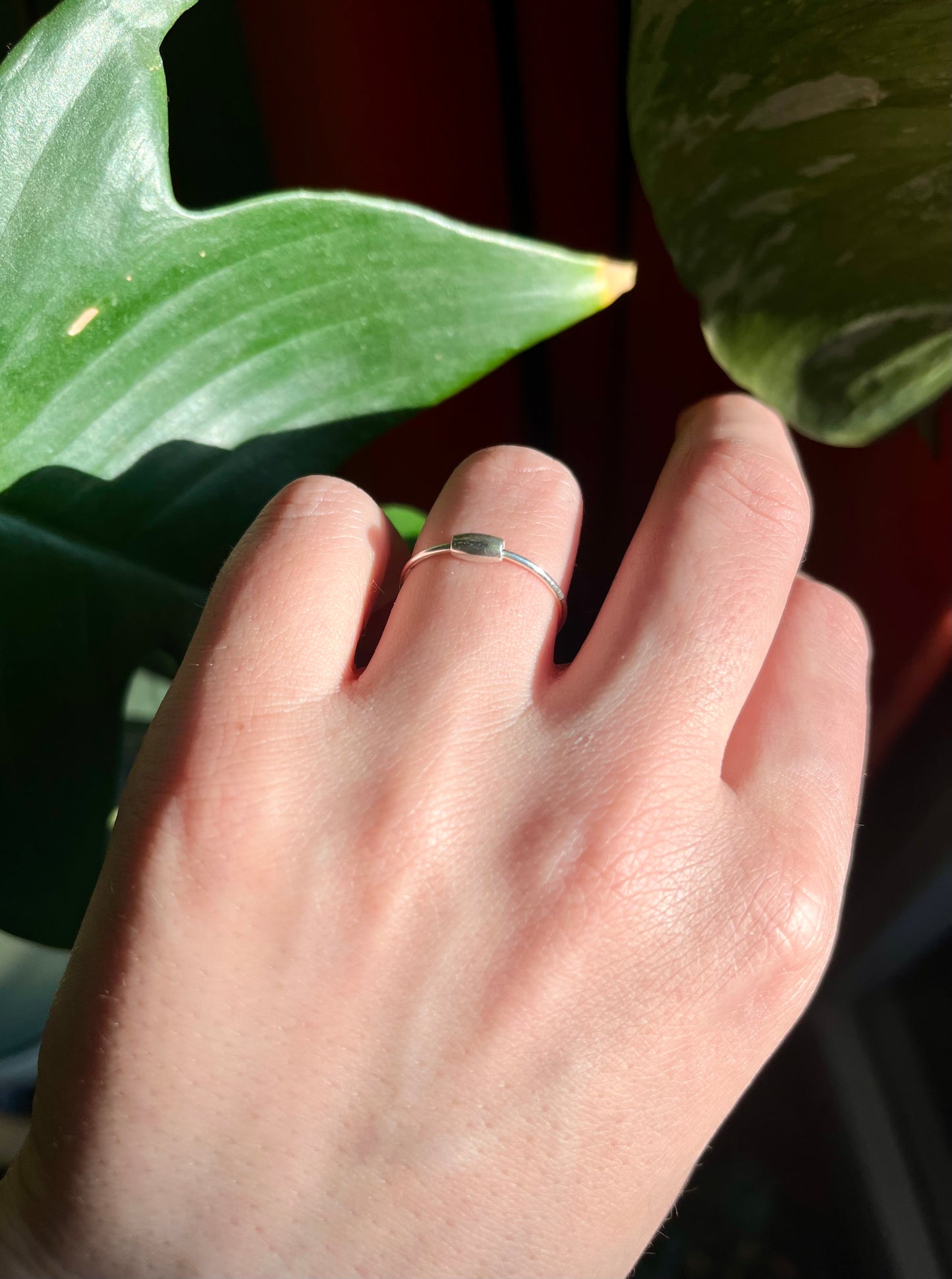 Handmade Anti Anxiety Fidget Ring in Solid 925 Sterling Silver with Smooth Oval Bead