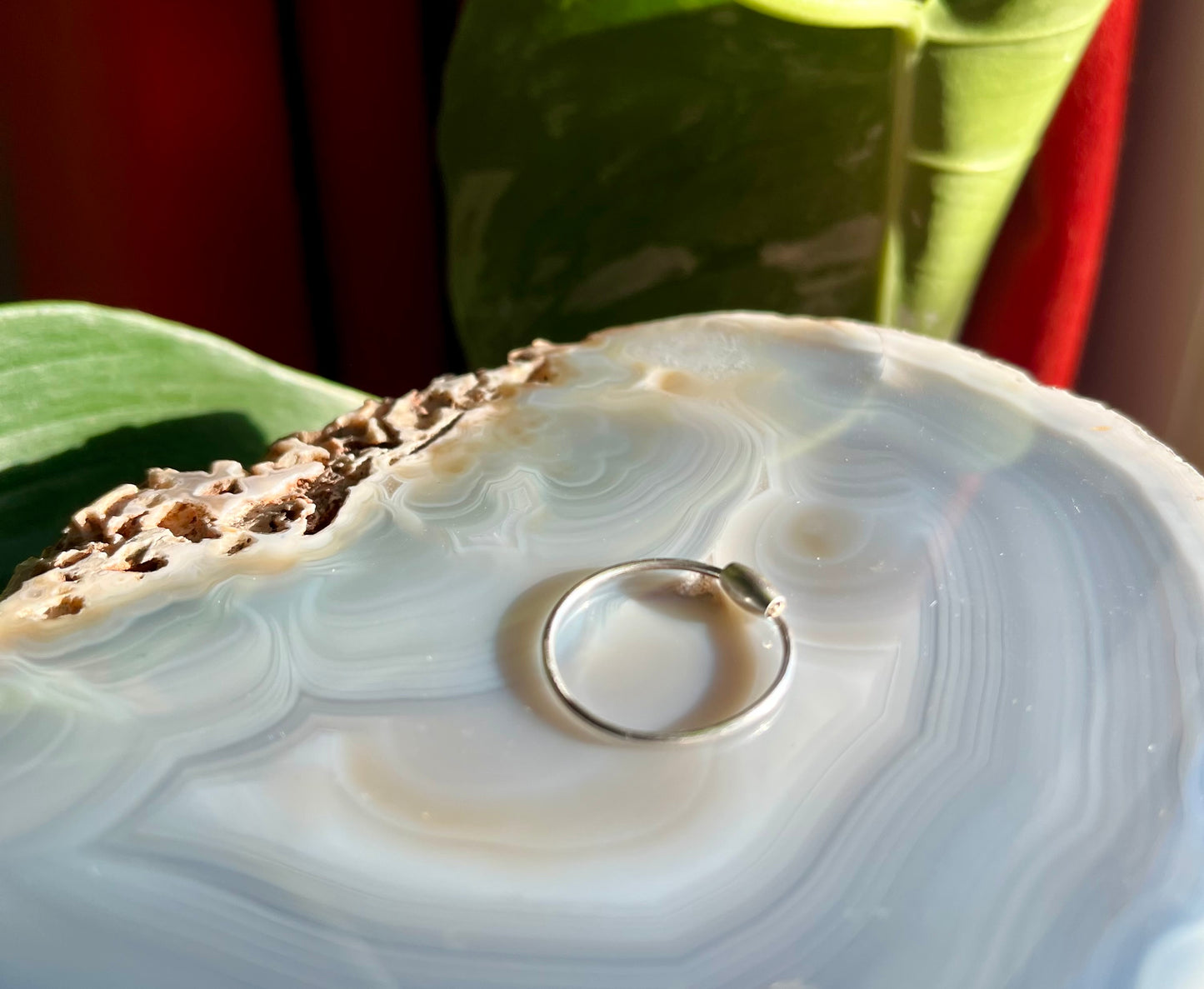 Handmade Anti Anxiety Fidget Ring in Solid 925 Sterling Silver with Smooth Oval Bead
