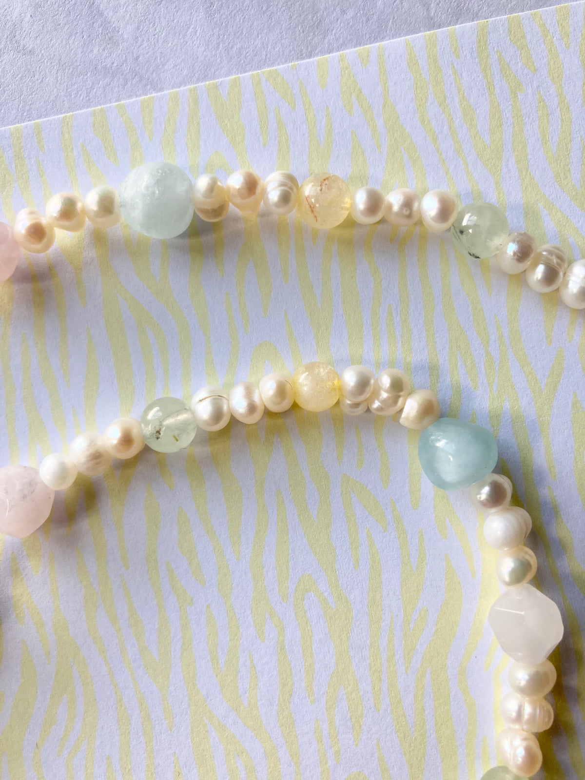 Lovely Pastel Gemstone and Freshwater Pearl Necklace with Aquamarine, Peridot, Citrine & Rose Quartz