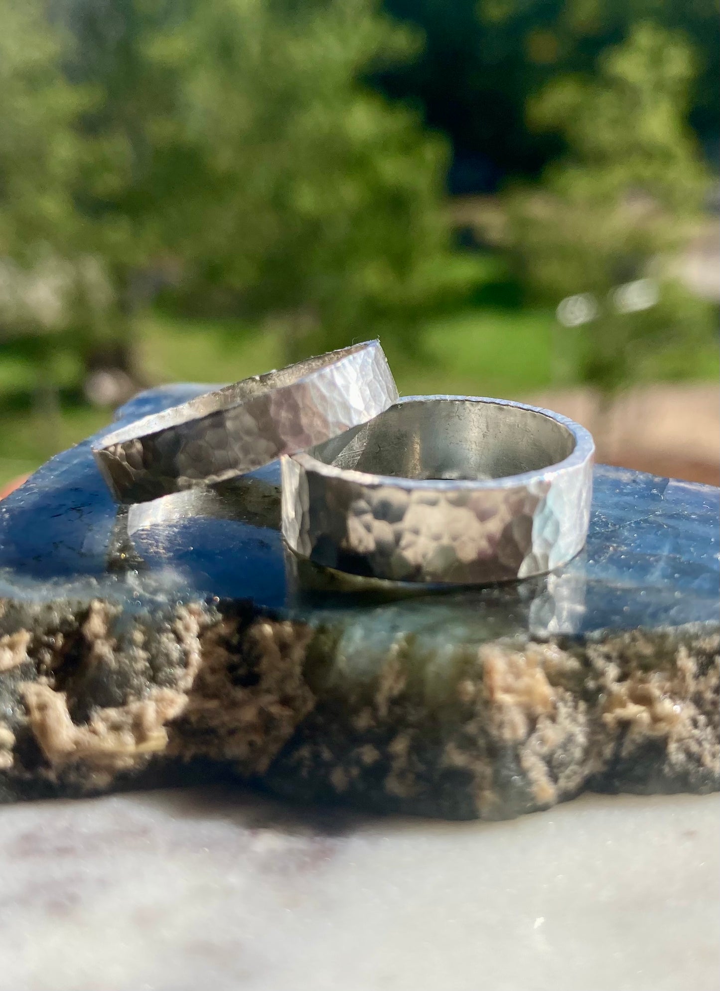 Chunky Hammered Silver Unisex Ring - Handmade Artisan Jewelry