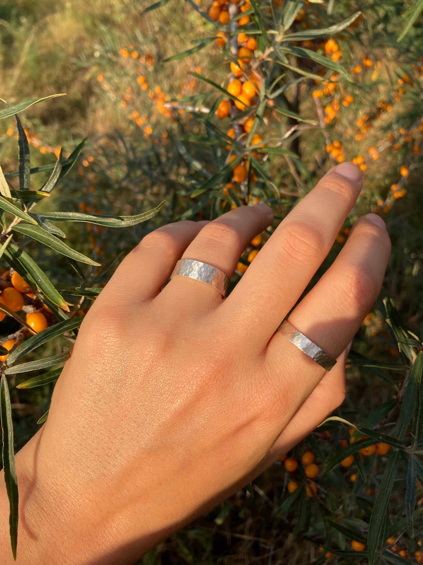 Chunky Hammered Silver Unisex Ring - Handmade Artisan Jewelry