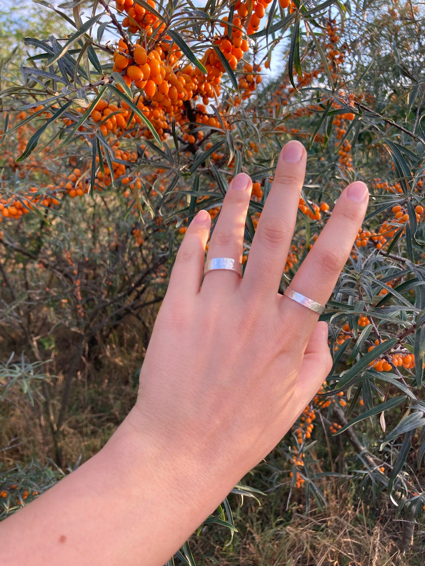 Chunky Hammered Silver Unisex Ring - Handmade Artisan Jewelry