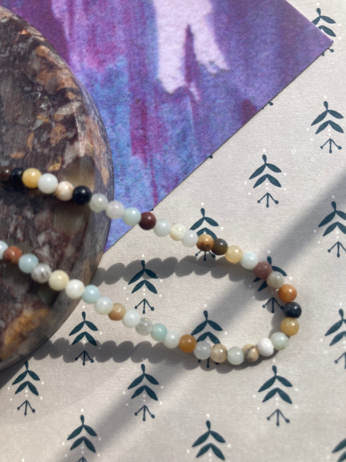 Elegant Minimalistic Gemstone Necklaces In Amethyst, Moss Agate, Rose Quartz and Amazonite