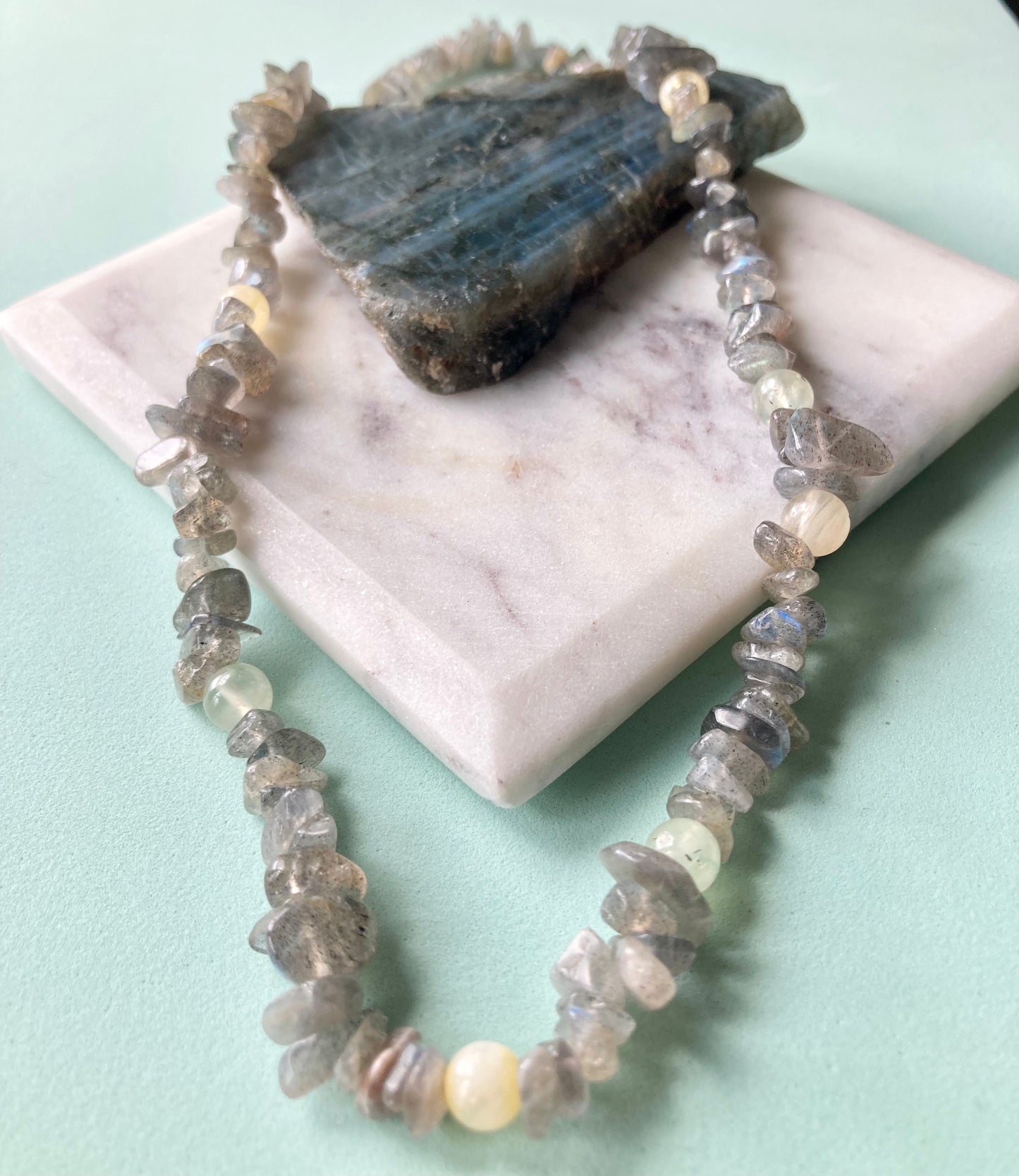 Pastel Gemstone Necklaces with Amethyst, Rose Quartz, Moonstone, Labradorite, and Citrine Beads for Healing and Style