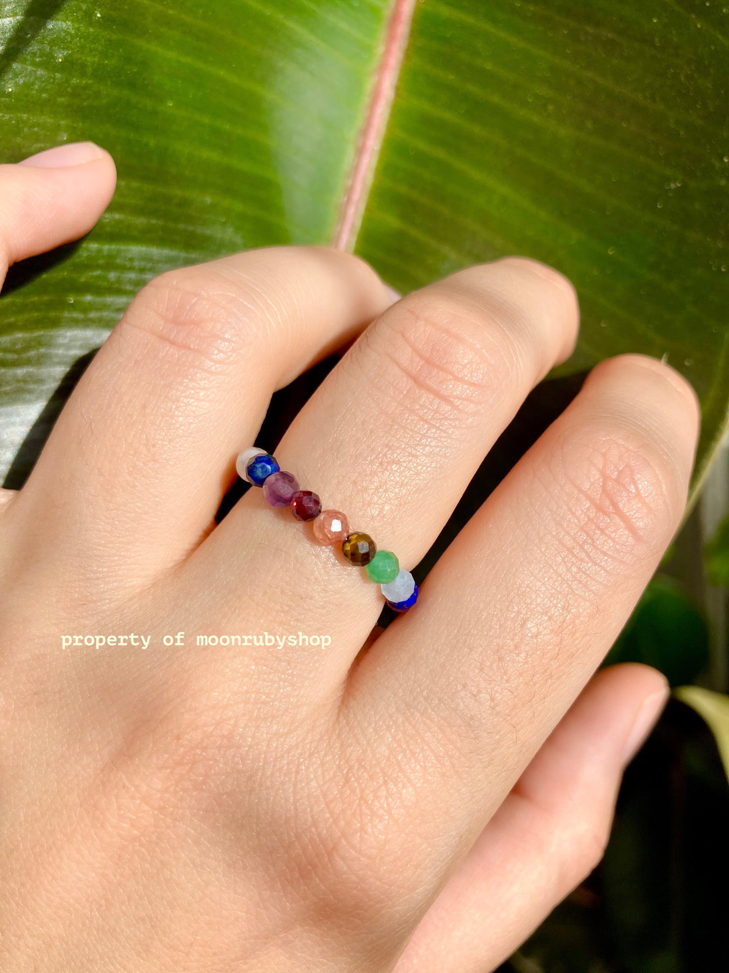 Natural Gemstone Bead Fidget Rings in Special Spirit Combination Mix for Love, Luck, Confidence, and More