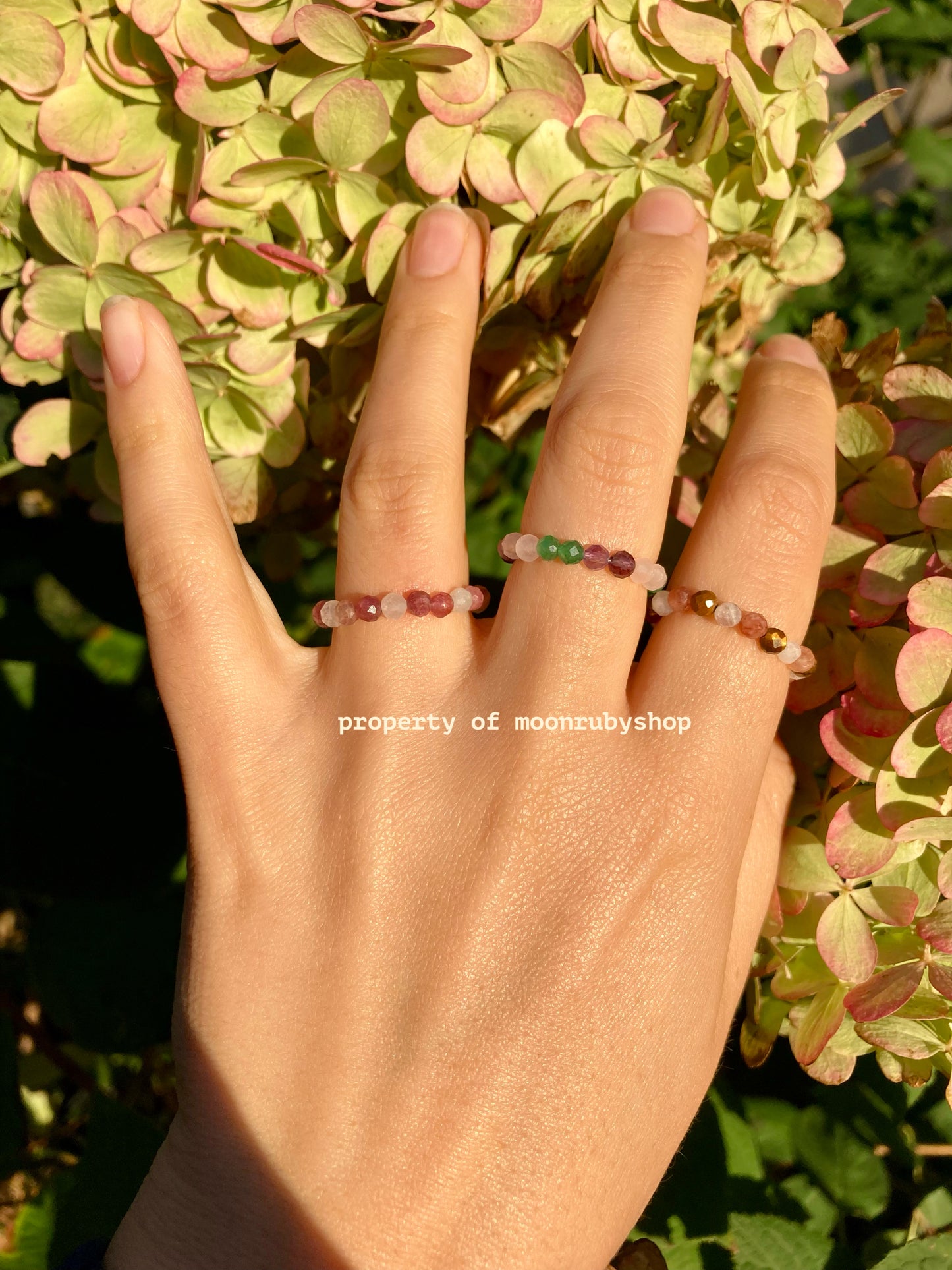 Natural Gemstone Bead Fidget Rings in Special Spirit Combination Mix for Love, Luck, Confidence, and More