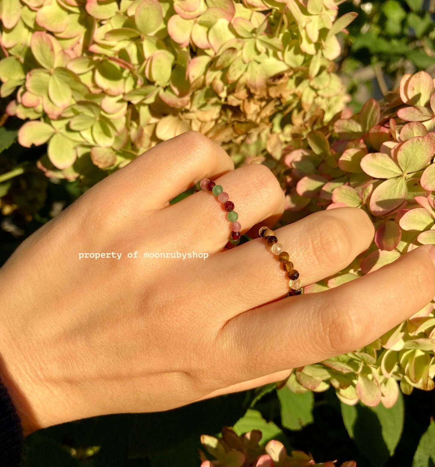 Natural Gemstone Bead Fidget Rings in Special Spirit Combination Mix for Love, Luck, Confidence, and More